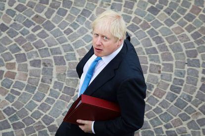 O primeiro-ministro britânico, Boris Johnson, em Biarritz na segunda-feira passada, dia 26 de agosto