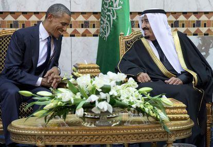 Barack Obama e o rei Salman em Riad em janeiro de 2015.