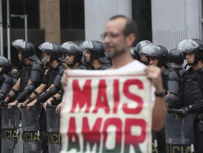 Manifestação pelo Fora Temer neste domingo em São Paulo.