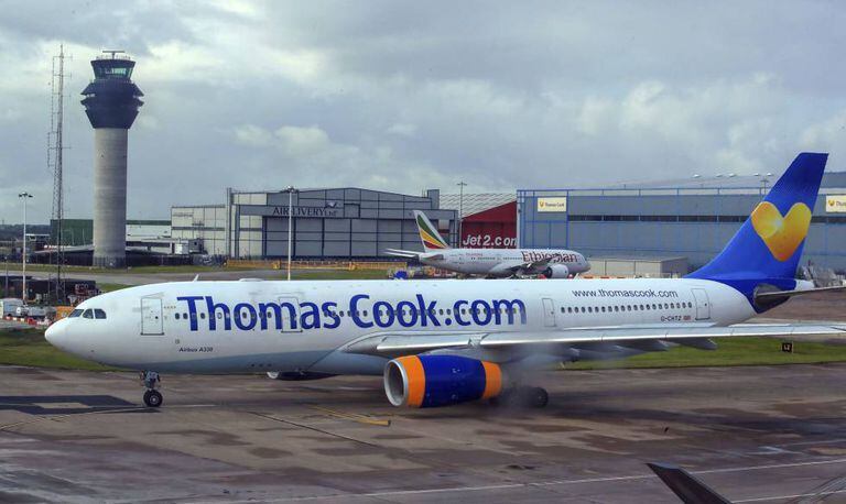 Um avião de Thomas Cook, o passado agosto no aeroporto de Mánchester.