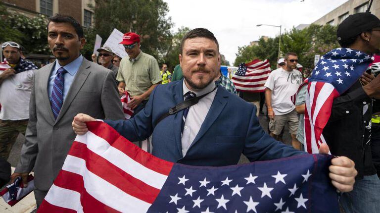 Jason Kessler, o organizador do protesto do ano passado em Charlottesville e deste domingo em Washington.