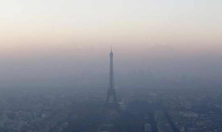 Poluição em Paris, na semana passada.
