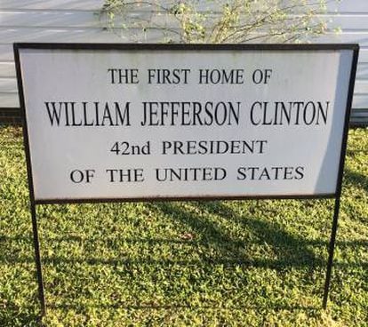 A primeira casa onde o ex-presidente Bill Clinton morou.