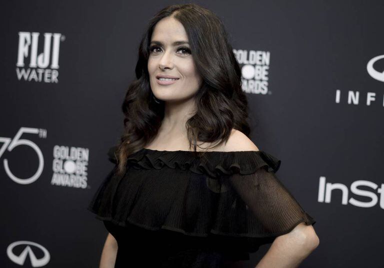 Salma Hayek, no Globo de Ouro 2015.