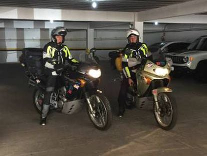 À direita, Rino, na sua chegada de moto em Curitiba, no dia 4 deste mês.
