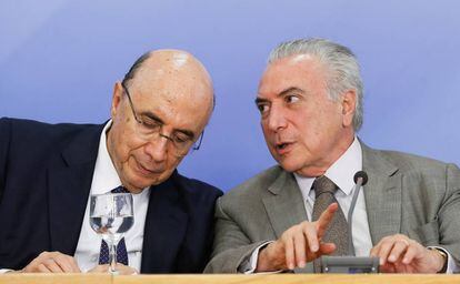 O ministro da Fazenda, Henrique Meirelles, e o presidente Michel Temer.