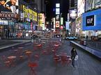 Mulher trafega em uma Times Square quase vazia, em Nova York, na noite de segunda.