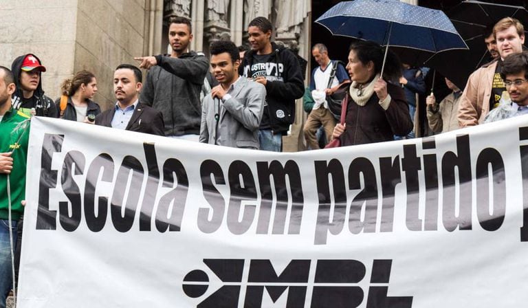 Ato do MBL a favor do Escola sem Partido, em agosto deste ano, em SP.