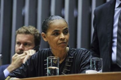 Marina Silva, em sess&atilde;o no Congresso em abril. 