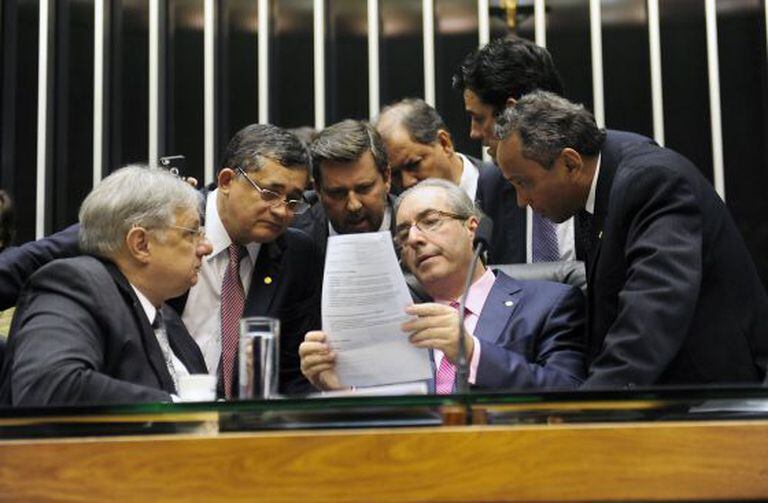 Eduardo Cunha em votação da lei da terceirização.