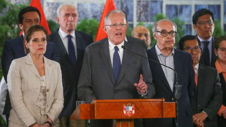 O presidente do Peru, Pedro Pablo Kuczynski, durante seu pronunciamento televisivo nesta quinta-feira