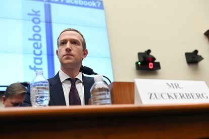 O fundador do Facebook, Mark Zuckerberg, no Congresso dos Estados Unidos, em outubro de 2019.