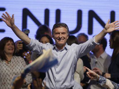 O candidato Mauricio Macri, neste domingo em Buenos Aires.