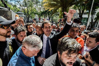 Juan Guaidó nesta sexta-feira em Caracas.