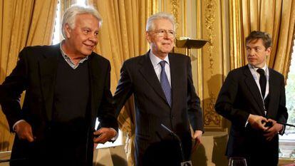 González, Monti e Berggruen, durante coletiva de imprensa.