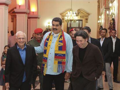 O presidente da Venezuela e o arquiteto Frank Gehry.