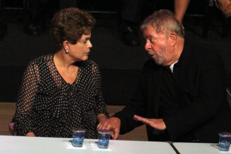 Dilma e Lula no aniversário de 35 anos do PT.
