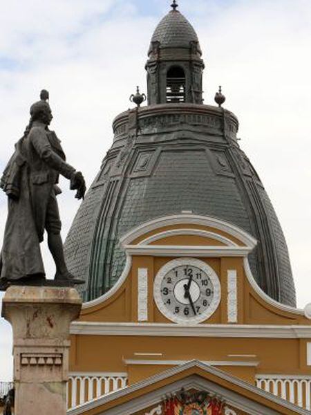 Relógio do Congresso, na praça Murillo em La Paz.