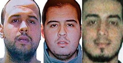 Os três terroristas que atacaram o aeroporto; o do centro se chama Brahim El Bakraoui.