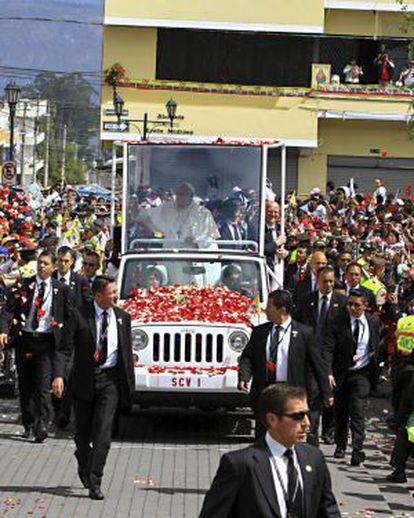 O Papa, na quarta-feira em Quinche (Equador).