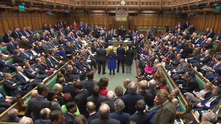 A Câmara dos Comuns, durante a votação do 'Brexit'.