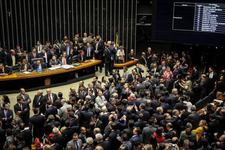 Câmara dos Deputados, nesta quarta-feira durante a votação do novo presidente da Casa.