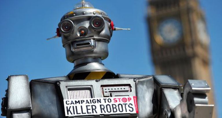 Campanha contra o uso de robôs na guerra, em Londres em 2013.