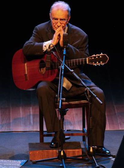 João Gilberto, em um concerto em 2008, em São Paulo.