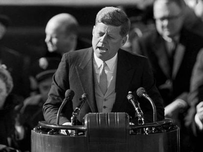 John F. Kennedy em sua posse em 1961