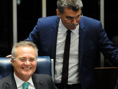 Renan e Jucá no Senado.