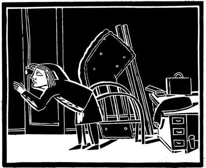 Outra das ilustrações para 'A metamorfose', na edição de Nórdica Livros.
