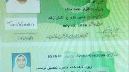 A carteira paquistanesa de Tashfeen Malik.