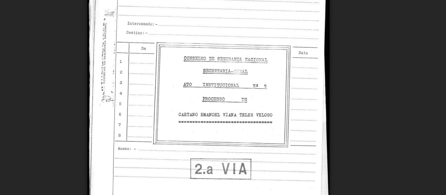 Início do documento contra Caetano Veloso.