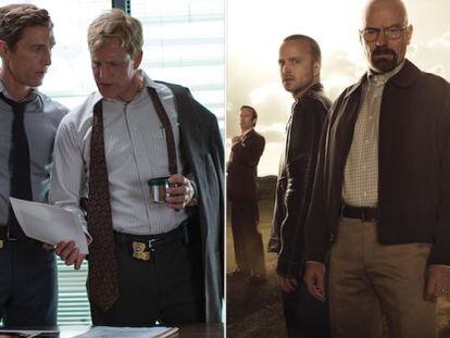 À esquerda, ‘True Detective’. À direita, ‘Breaking Bad’.