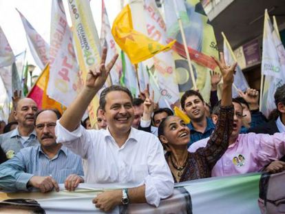 Eduardo Campos e Marina Silva em campanha.