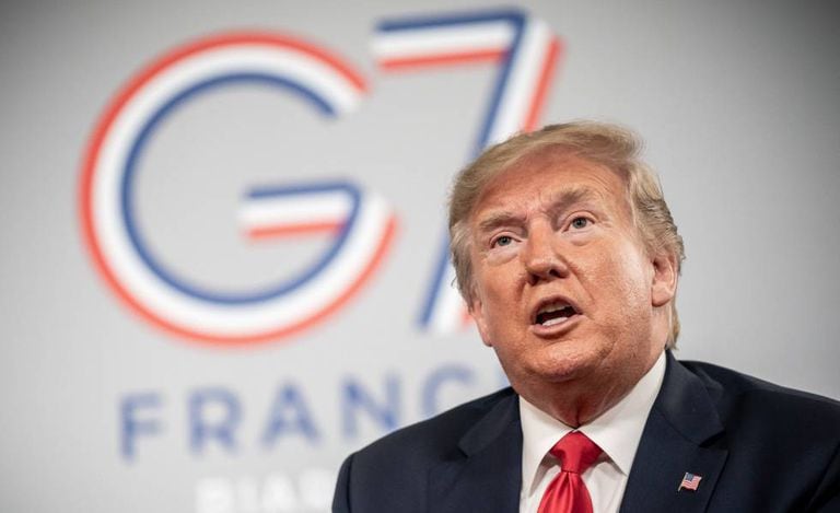 Donald Trump, nesta segunda-feira na cúpula do G7 em Biarritz (França).