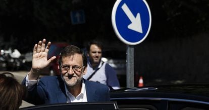 O líder do PP, Mariano Rajoy, neste domingo.