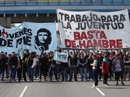 Manifestação contra a política econômica do Governo argentino, na quarta-feira 28 de agosto em Buenos Aires