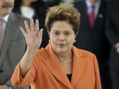 Dilma ap&oacute;s discurso nesta sexta em Bras&iacute;lia.