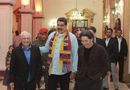 O presidente da Venezuela e o arquiteto Frank Gehry.