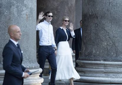 Jared Kushner e Ivanka Trump, na quarta-feira, em Roma.