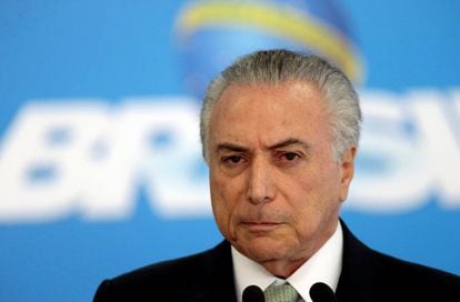 Michel Temer durante pronunciamento nesta manhã