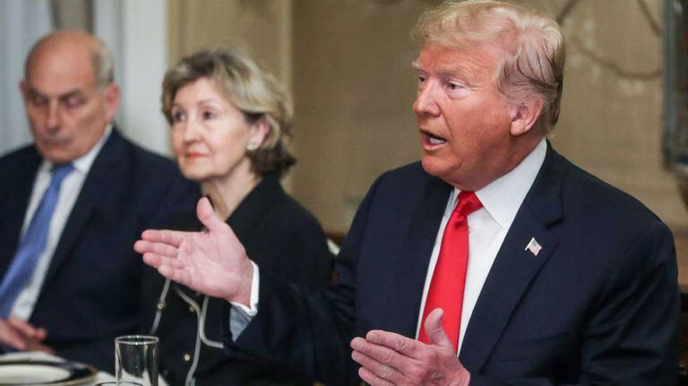 Trump em reunião com o secretário-geral da OTAN, Jens Stoltenberg, nesta quarta-feira em Bruxelas