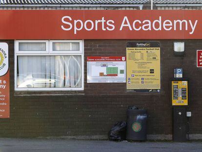 O centro de treinamento do Crewe, onde Andy Woodward sofreu os abusos.