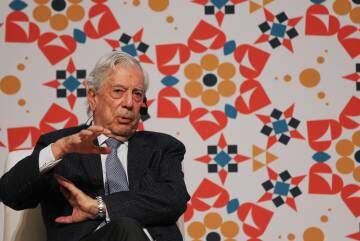 O escritor Mario Vargas Llosa na Feira Internacional do Livro de Guadalajara.