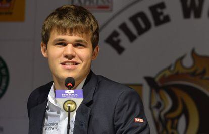 O jogador de xadrez Magnus Carlsen.