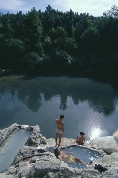 Banhos termais de Petriolo, na reserva natural de Basso Merse, cerca de Murlo.