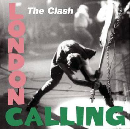Capa do disco ‘London Calling’, com a foto de Paul Simonon batendo seu baixo no chão.