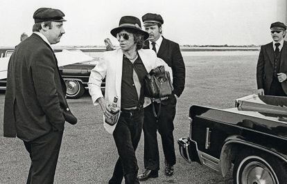 Keith Richards, durante um 'tour' com os Stones nos Estados Unidos e no Canadá em 1979.