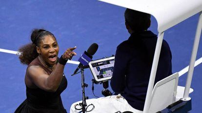 Serena Williams na final do US Open no último sábado, 8